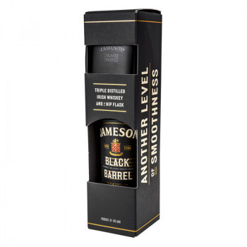 Jameson Black Barrel Geschenkpackung mit Flachmann 0,7 l